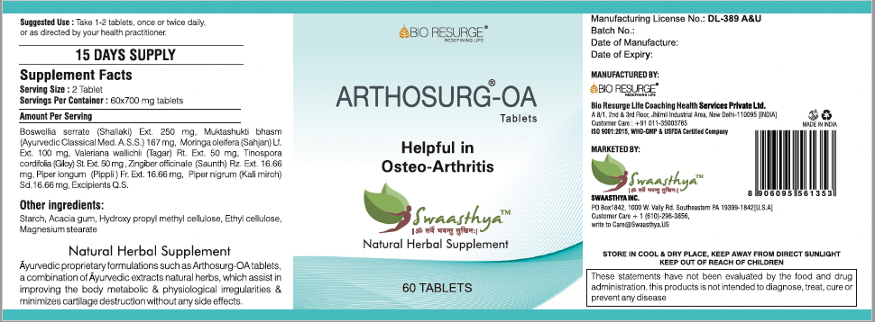 Swaasthya™ Arthosurg OA Tablet