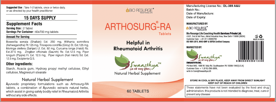 Swaasthya™ Arthosurg RA Tablet