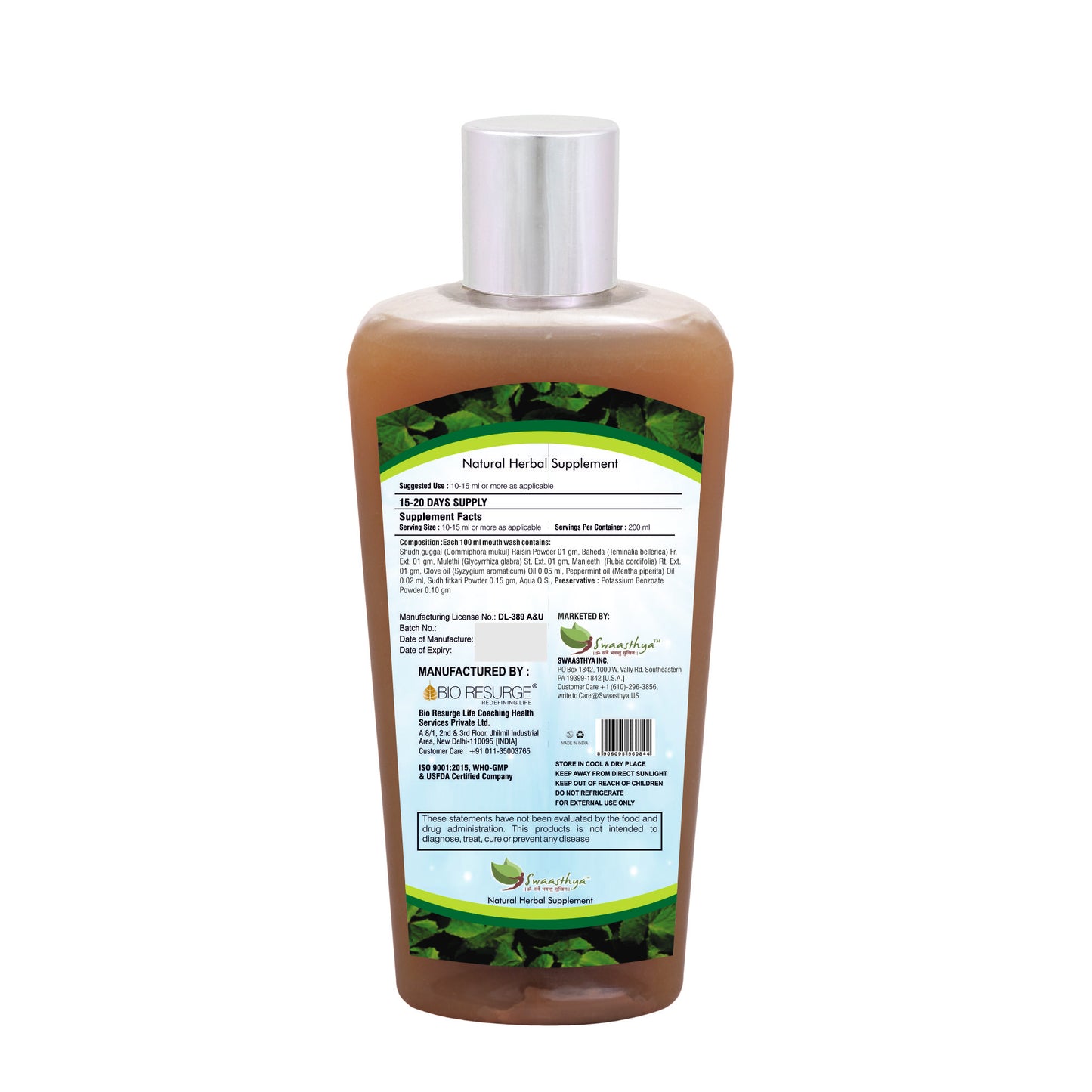 Swaasthya™ Ayurvedic Mouthwash