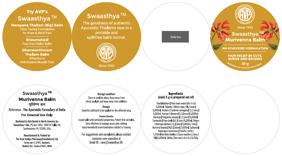 Swaasthya™ Murivenna Balm