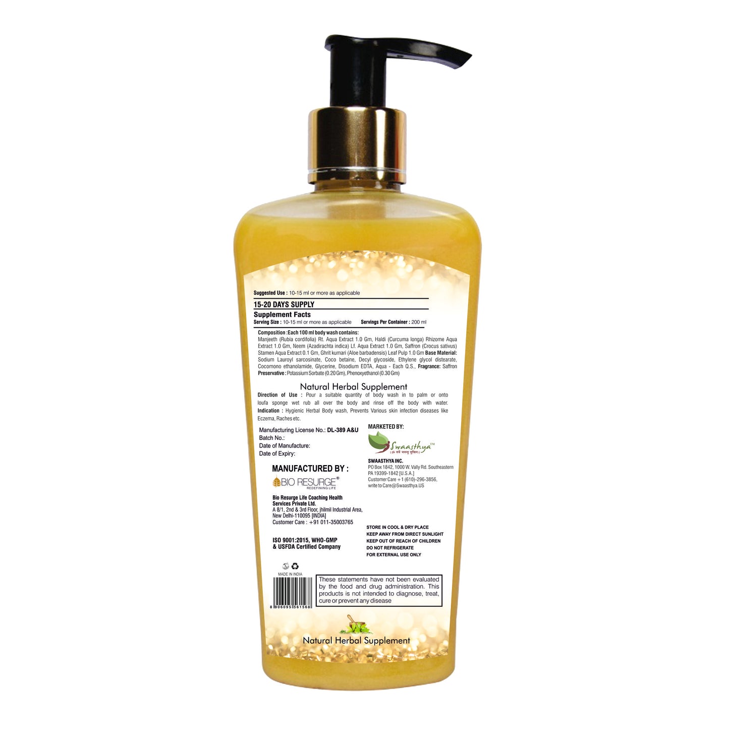 Swaasthya™ Golden Glow Bodywash